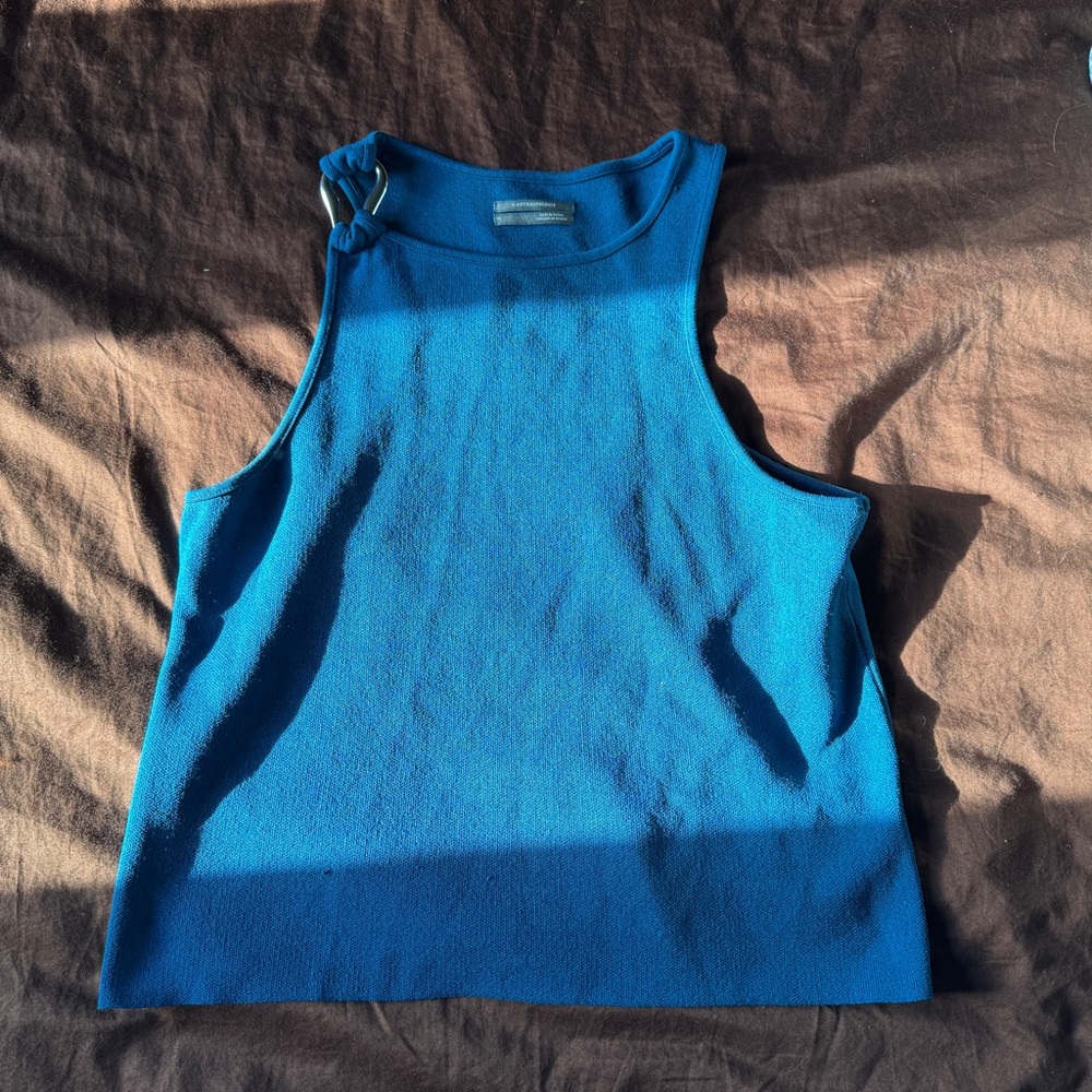 Anthropologie Blue Sleeveless Top